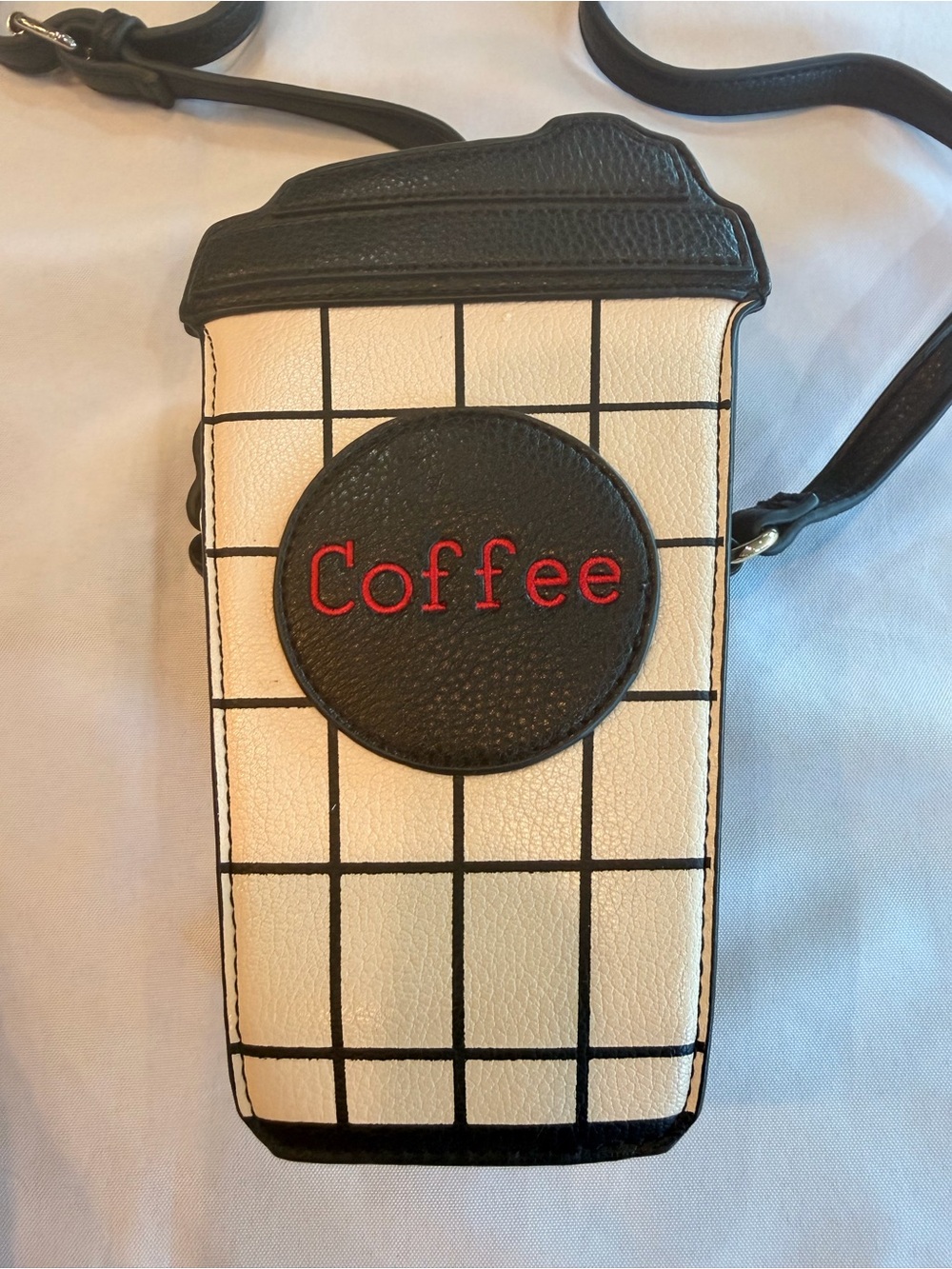 Charming Charlie Novelty Espresso Cup Leather Purse Crossbody